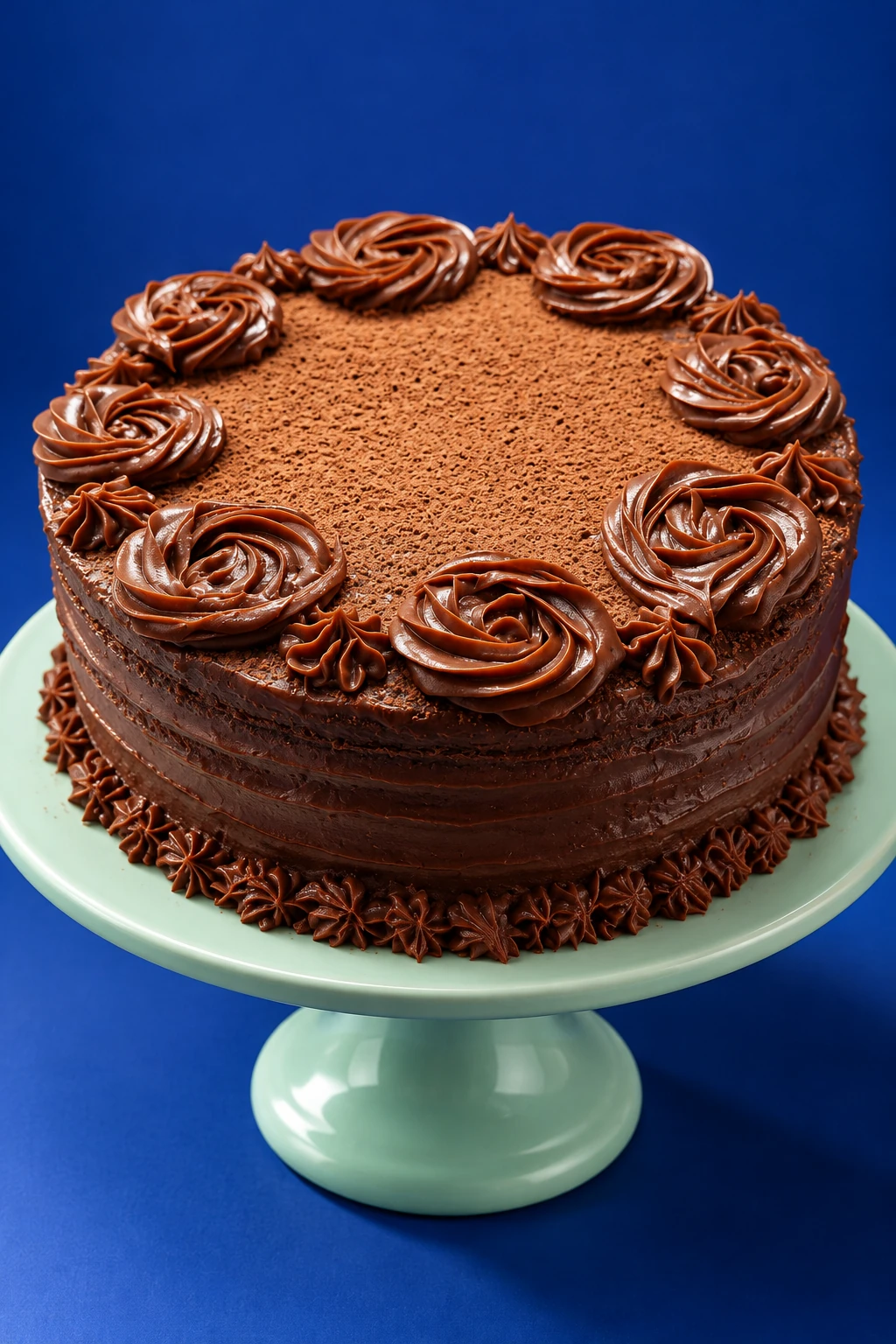 Torta de chocolate en una escena publicitaria